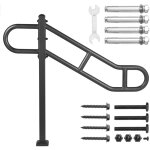 Mophorn - rampe d'escalier � poteau unique pour ext�rieur 1 � 3 marches, 40, 5' l x 35, 4' h, rampe d'escalier ...