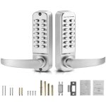 Mophorn serrure de porte m�canique sans cl�, serrure � clavier double face en acier inoxydable � 14 cl�s ...