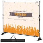 Mophorn support de banni�re r�glable step and repeat de de 8'x8' � 10'x8', support de toile de fond t�lescopiq ...