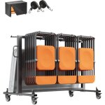 Mophorn - support de chaise pliant, capacit� de 400 lb, chariot robuste pour 42 chaises ou 12 tables, ...