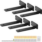 Mophorn - support d'�tag�re, 8'l x 4'w x 1. 6'h, 6 pi�ces. lourds. 5 mm d'�paisseur, noir mat. 160 livres ...