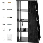 Mophorn support multim�dia av � 5 niveaux, en bois pour lecteurs dvd, d�codeurs, consoles de jeux, armoire ...