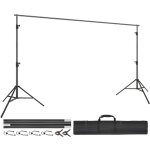 Mophorn - support de toile de fond robuste 12 x 10 pieds, syst�me de support de photographie r�glable ...
