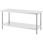 Mophorn - table de pr�paration en acier inoxydable 30 x 72 x 34 pouces, capacit� de charge de 920 lb, ...