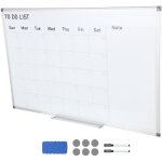 Mophorn - tableau blanc magn�tique avec calendrier 36 x 24 pouces, tableau effa�able � sec pour planificateur ...