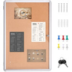 Mophorn - tableau en li�ge verrouillable 36'x24' avec cadre en aluminium - tableau d'affichage ferm� ...