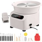 Mophorn - tour de potier, machine de formage de poterie de 10 pouces, roue �lectrique de 350 w avec p�dale ...