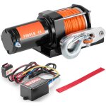 Mophorn treuil �lectrique de 3 500 lb, 12 v cc, remorquage de vtt / utv, corde synth�tique de 39 pi, ...