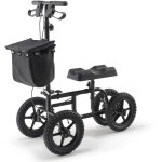 Mophorn - trottinette pliable , d�ambulateur orientable en acier au carbone avec guidon r�glable et genouill�r ...