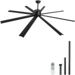 Mophorn ventilateur de plafond 213 cm sans lumi�re, t�l�commande 6 vitesses, 8 pales en aluminium, moteur ...