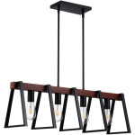Mophorn - vevor eclairage deilot de cuisine, 4 lumieres, lampes suspension lineaire de ferme 60 w, avec ...