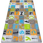 Rugsx - moquette pour enfants jumpy patchwork, lettres, chiffres gris / orange / bleu multicolour 100x200 ...