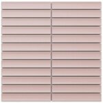 Mosa�que en c�ramique sur maille pour salle de bain ou cuisine 29. 0 cm x 28. 2 cm - matt pink piano