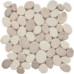 Mosaique galet scie mix beige 1 plaque 30 x 30 cm casa linea