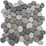 Mosaique galet scie mix gris 1 plaque 30 x 30 cm casa linea