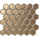 Mosa�que de gr�s c�rame barcelona hexagone 5, 9x5, 1cm - bronze metallique - bo�te de 1 m2