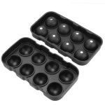 Moule � glace en silicone noir pour 8 boules de glace rondes