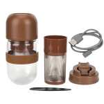 Moulin � caf� �lectrique automatique 2 en 1 avec tasse � jus 330ml, petit appareil de cuisine rechargeable ...