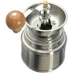 Moulin � caf� manuel en acier inoxydable, broyeur de bourse avec noyau en c�ramique, r�glable de fine ...