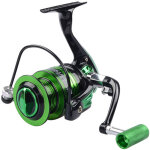 Moulinet de p�che spinning en m�tal noir vert 5000 pour eau douce et sal�e