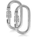 Mousqueton d'escalade 2 pi�ces 25kn, mousquetons en acier inoxydable o mousqueton de verrouillage avec ...