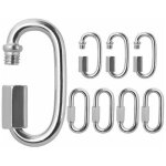 Vurahome - mousqueton inox � vis m6 (lot de 8) camping maillon de chaine ovale en forme de d int�rieurmaillon ...