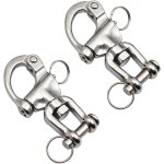 Mousqueton pivotant � emerillon 2 pi�ces manille inox maillons rapides en acier inoxydable 316 mousqueton ...
