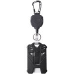 Mousqueton, porte badge horizontal en plastique avec porte cl� r�tractable, portebadge rigide pour cartes ...