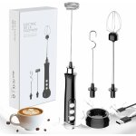 Mousseur  lait, machine  mousse lectrique portative, mlangeur de boisson 3 en 1, station de chargement ...