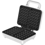 Mpm - mgo - 25 gaufrier professionnel pour 2 gaufres belges paisses, plaques antiadhsives 1000w blanc ...