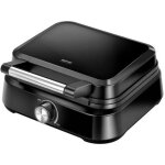 Mpm mgo - 40 gaufrier professionnel pour 2 gaufres belges �paisses, plaques antiadh�sives 1500w noir