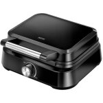 Mpm mgo - 40 gaufrier professionnel pour 2 gaufres belges paisses, plaques antiadhsives 1500w noir