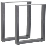Mucola - 2 pices cadre de table gris 60x72 cm pied de table patins de table pieds de table acier
