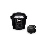 Multicuiseur intelligent connect� moulinex avec couvercle extracrisp yy5449fb 1600 w noir
