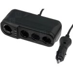 Multiprise allume - cigare 10a 12v 4x2. 5a noir avec cable 1m