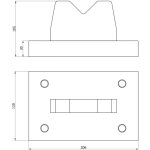 Mw tools - bloc en v presses d'atelier 30 t 206 x 130 x 105mm pbl30t
