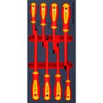 Mw tools - jeu de tournevis isol�s plats et ph ev v�hicules �lectriques 8 pi�ces module en mousse pour ...