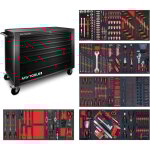 Mw tools - servante d'atelier complte large, noire xl 514 outils mwe512g3b