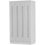 Mw tools - vestiaire m�tallique 4 portes grises perfor�es kl40g