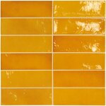 Nais - fa�ence effet zellige jaune village 6, 5x20 tuscany gold (0, 5m�) - les carreaux de jean