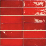 Nais - fa�ence effet zellige rouge village 6, 5x20 volcanic red (0, 5m�) - les carreaux de jean