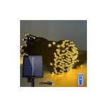 Guirlande lumineuse solaire d'ext�rieur 50 m 500 led lumi�res de no�l blanc chaud avec 8 modes guirlande ...