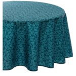 Nappe anti - tache meili feuilles bleu canard d180cm - atmosphera créateur d'intérieur Nappe anti - tache meili feuilles bleu canard d180cm - atmosphera créateur d'intérieur