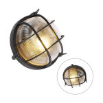 Nautica - applique murale - 1 lumière - l 260 mm - noir - rustique - éclairage extérieur - qazqa Nautica - applique murale - 1 lumière - l 260 mm - noir - rustique - éclairage extérieur - qazqa