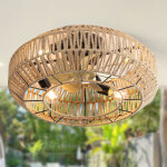 Neche ? ventilateur de plafond en cage 22 pouces ? 7 pales imitation bois ? moteur dc r�versible ? t�l�command ...