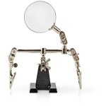 Aide de la troisime main avec la loupe pinces crocodiles argent