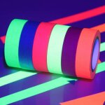 N�on ruban, lumi�re ruban fluorescent 6 couleurs adh�sif gaffer tape uv blacklight r�active neon tapes(6pcs) ...