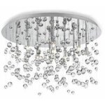 Neve - luminaire suspendu moyen � 8 ampoules en verre souffl�, chrome, g9 - ideal lux