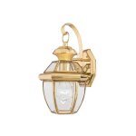 Newbury - petite lanterne murale extrieure  1 ampoule en laiton poli ip44, e27 - elstead
