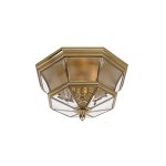 Newbury - plafonnier ext�rieur � 3 ampoules � encastrer en laiton poli ip44, e14 - elstead